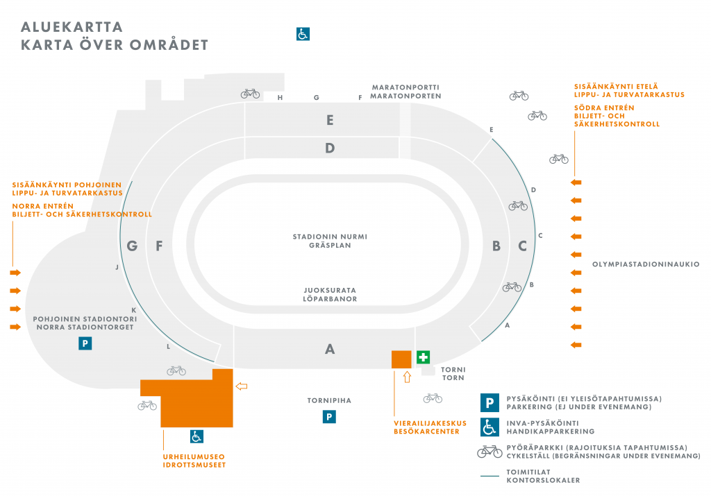 Toimitilakartta Olympiastadion FI-SV