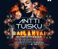 Kuva: Julkistuskuva Antti Tuisku Bailantai -konsertista, jossa julkistetaan Erika Vikman konsertin lämmittelijäksi