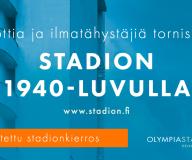 Lottia ja ilmatähystäjiä stadion 40-luvulla