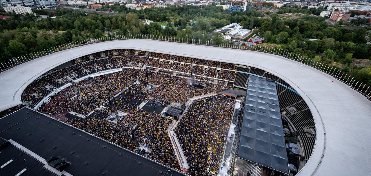 Ilmakuva stadionkonsertista 
