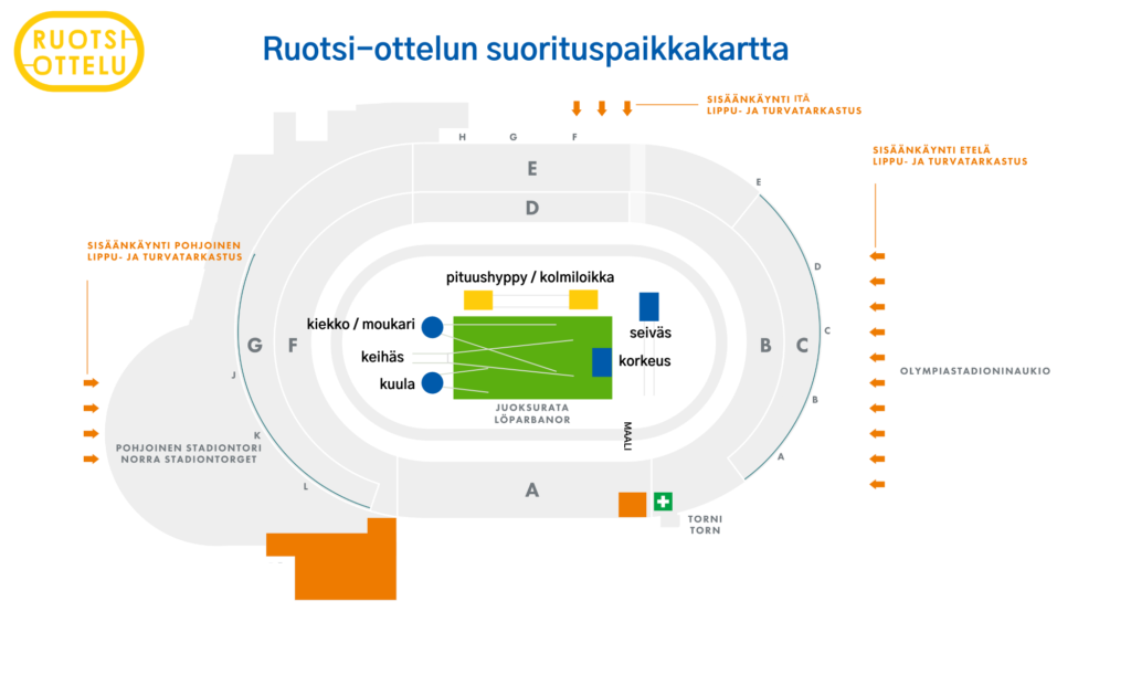 Ruotsi-ottelu suorituspaikkakartta