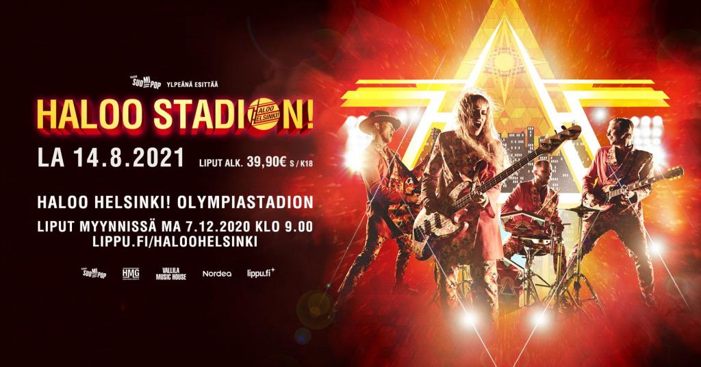 Haloo Helsinki Olympiastadionkonsertti julkistuskuva 14.8.2021