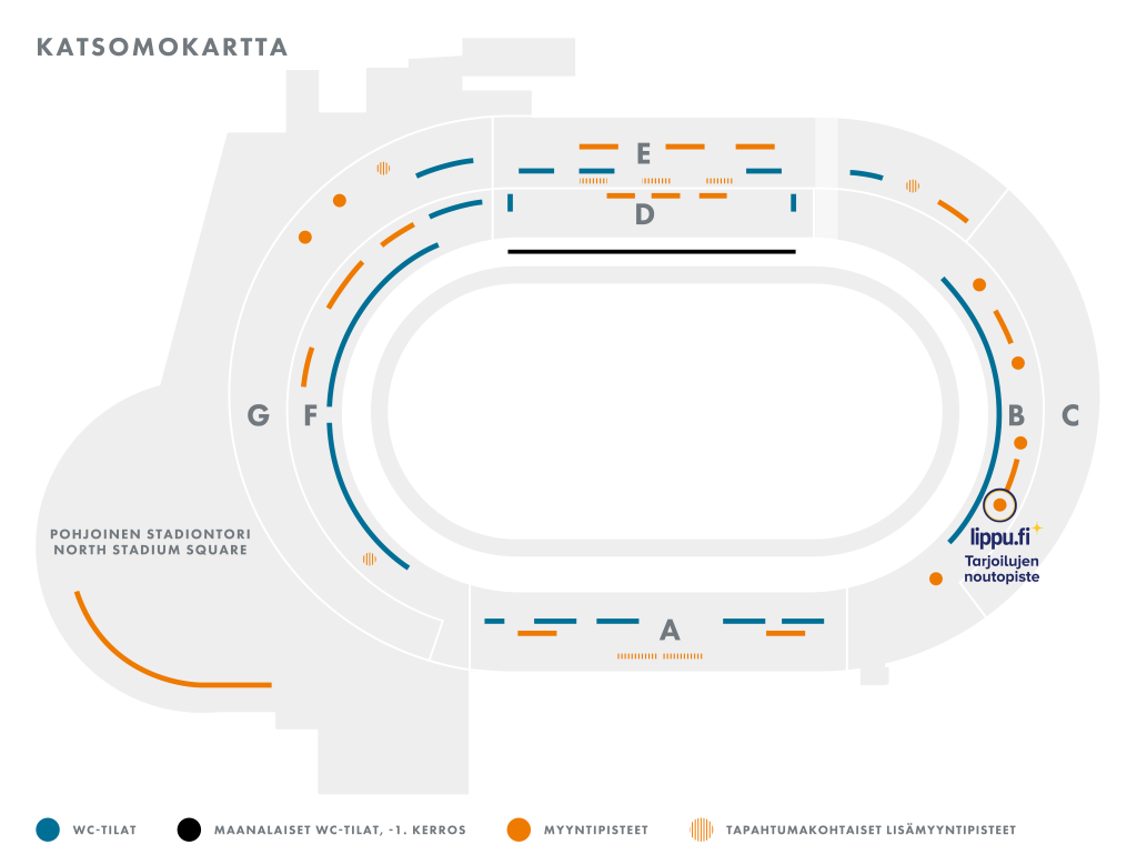 Olympiastadion ennakkotarjoiluiden noutopiste