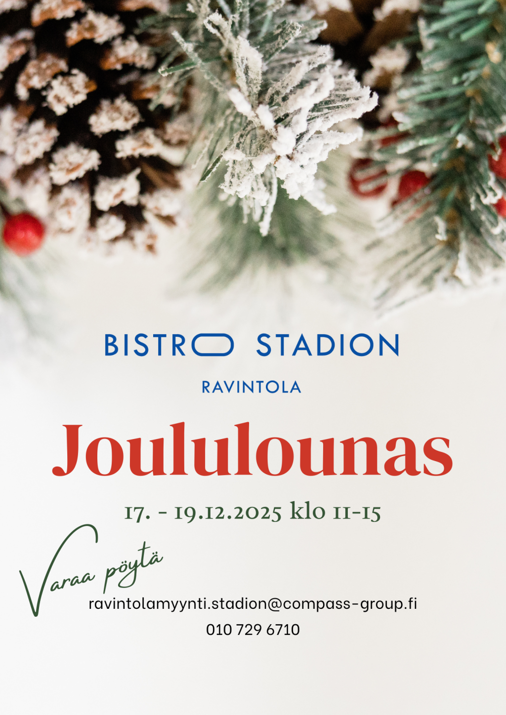 Joululounas pöytävaraus
